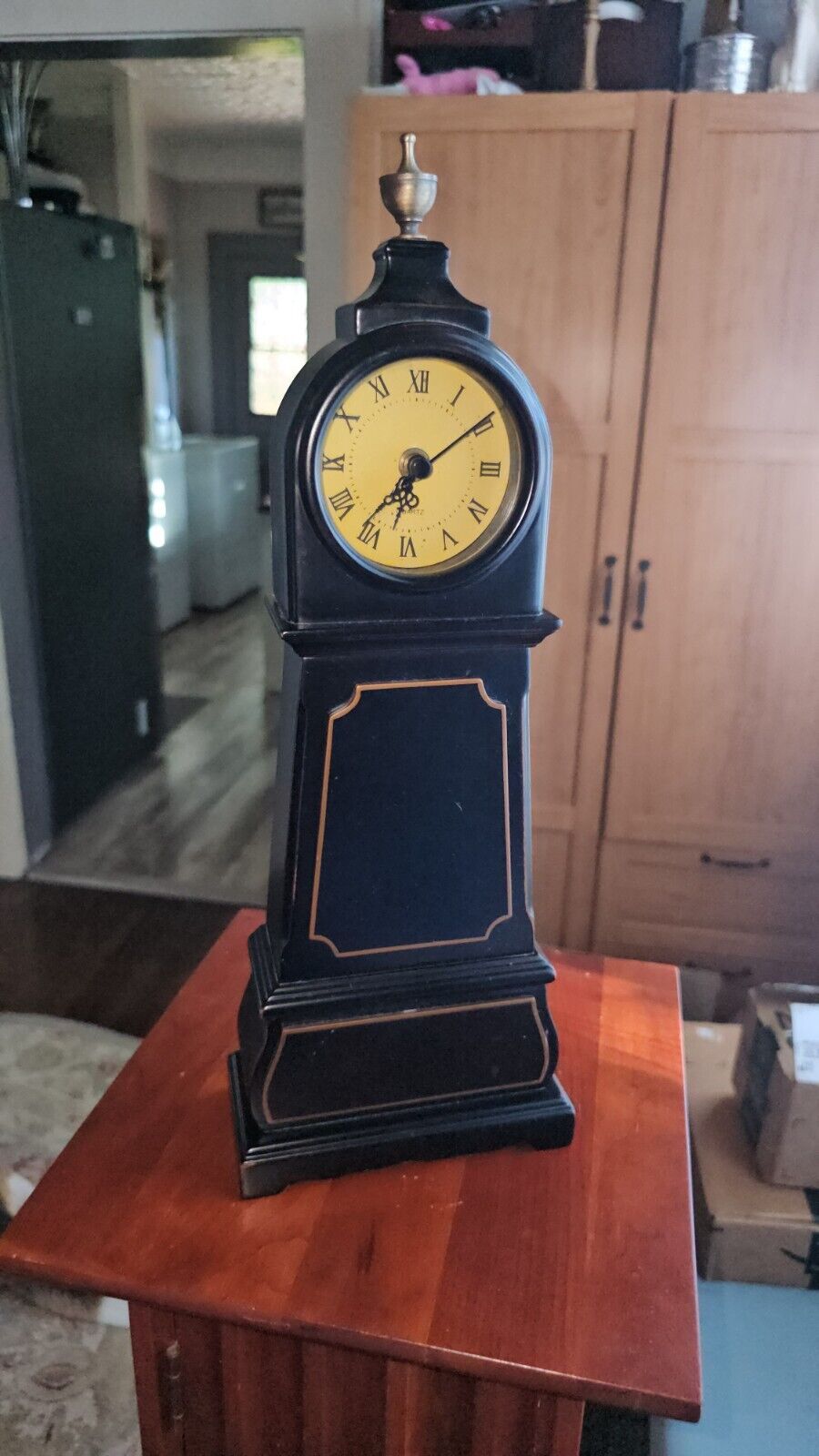 Vintage 2010  Bombay Company BLACK Grandfather Mantle Clock 