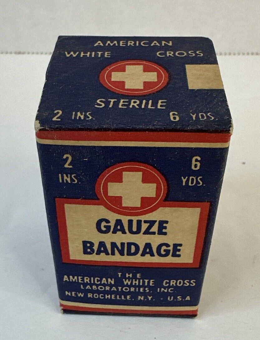 Vintage The American White Cross Gaze Bandage 6 Yards 2” Still Sealed
