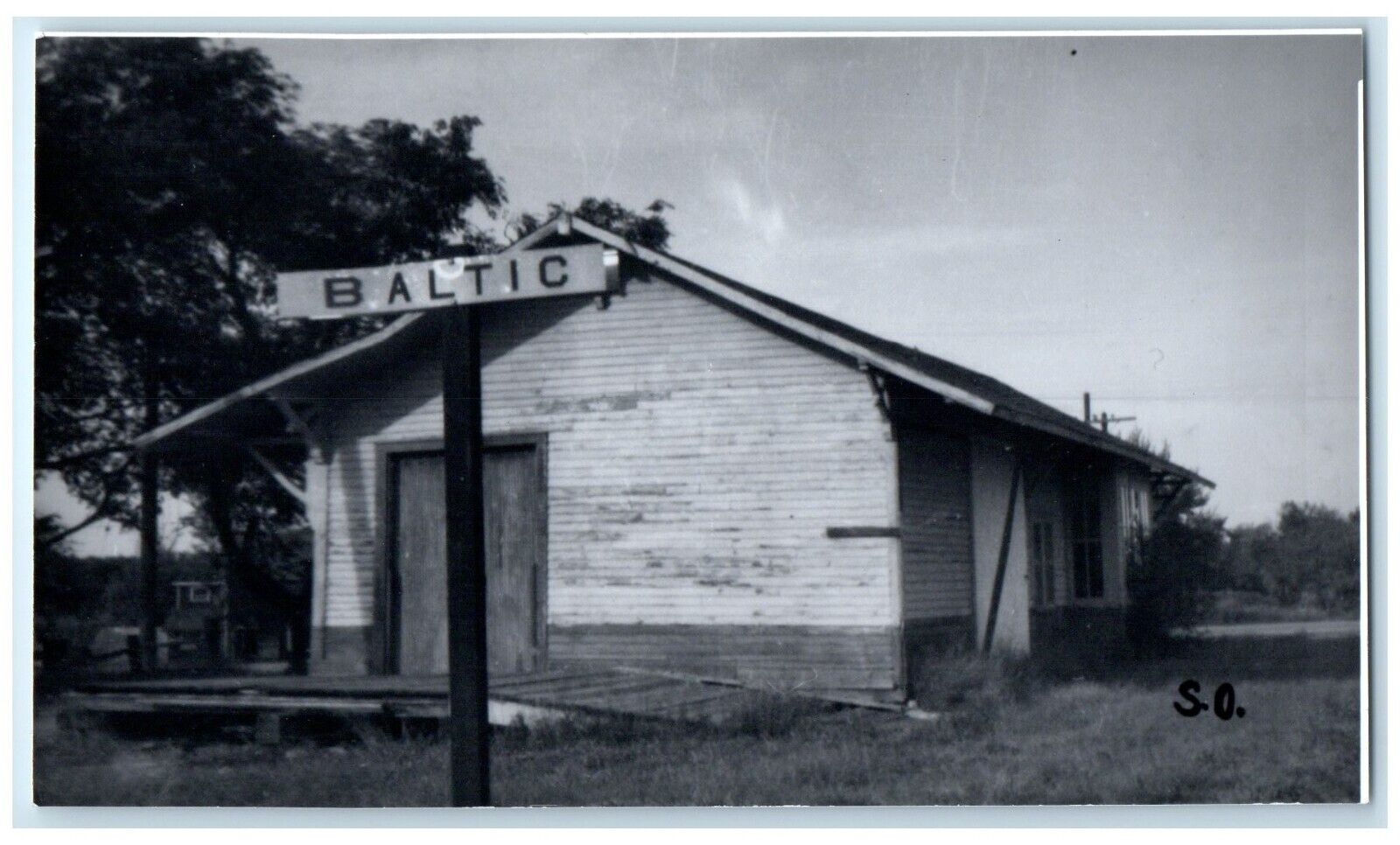 c1960's Baltic South Dakota SD Vintage Train Depot Station RPPC Photo Postcard