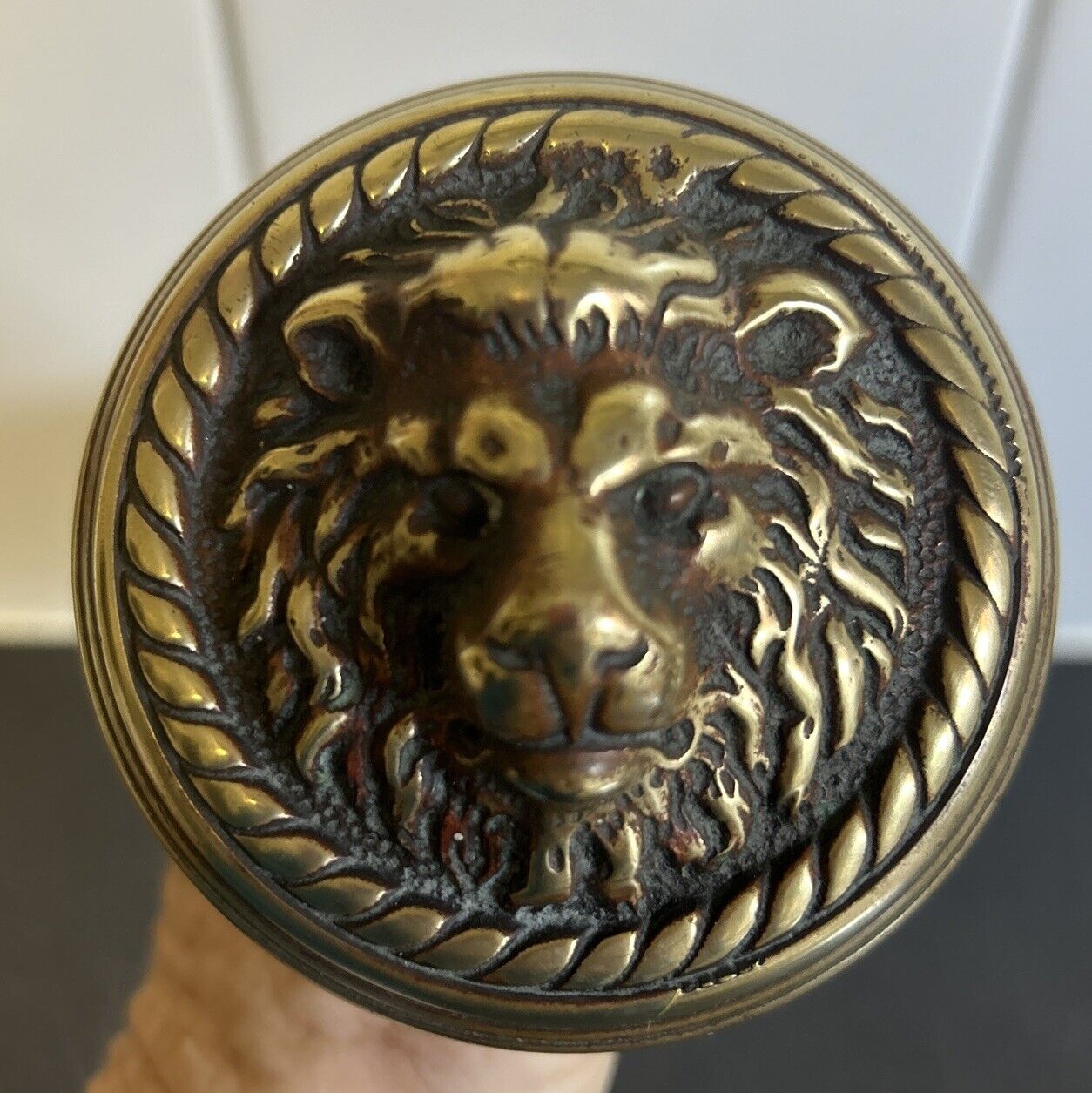 Antique Victorian Ornate Brass Lion Head Door knob