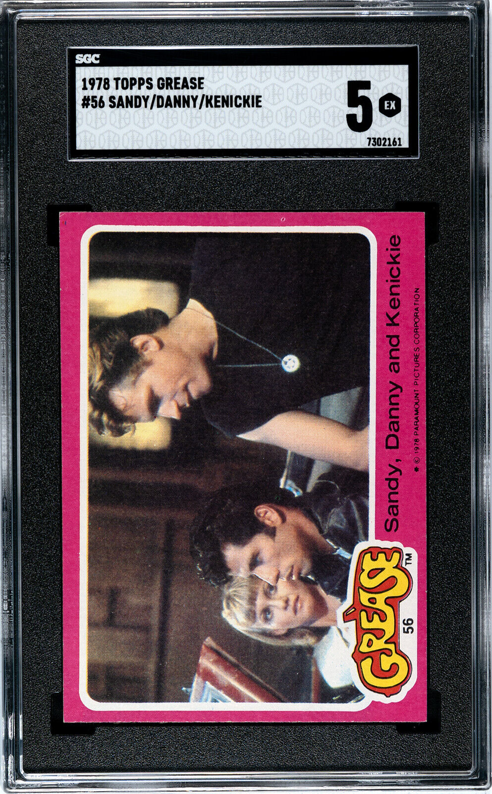 1978 TOPPS GREASE #56 SANDY/DANNY/KENICKIE OLIVIA NEWTON JOHN SGC 5