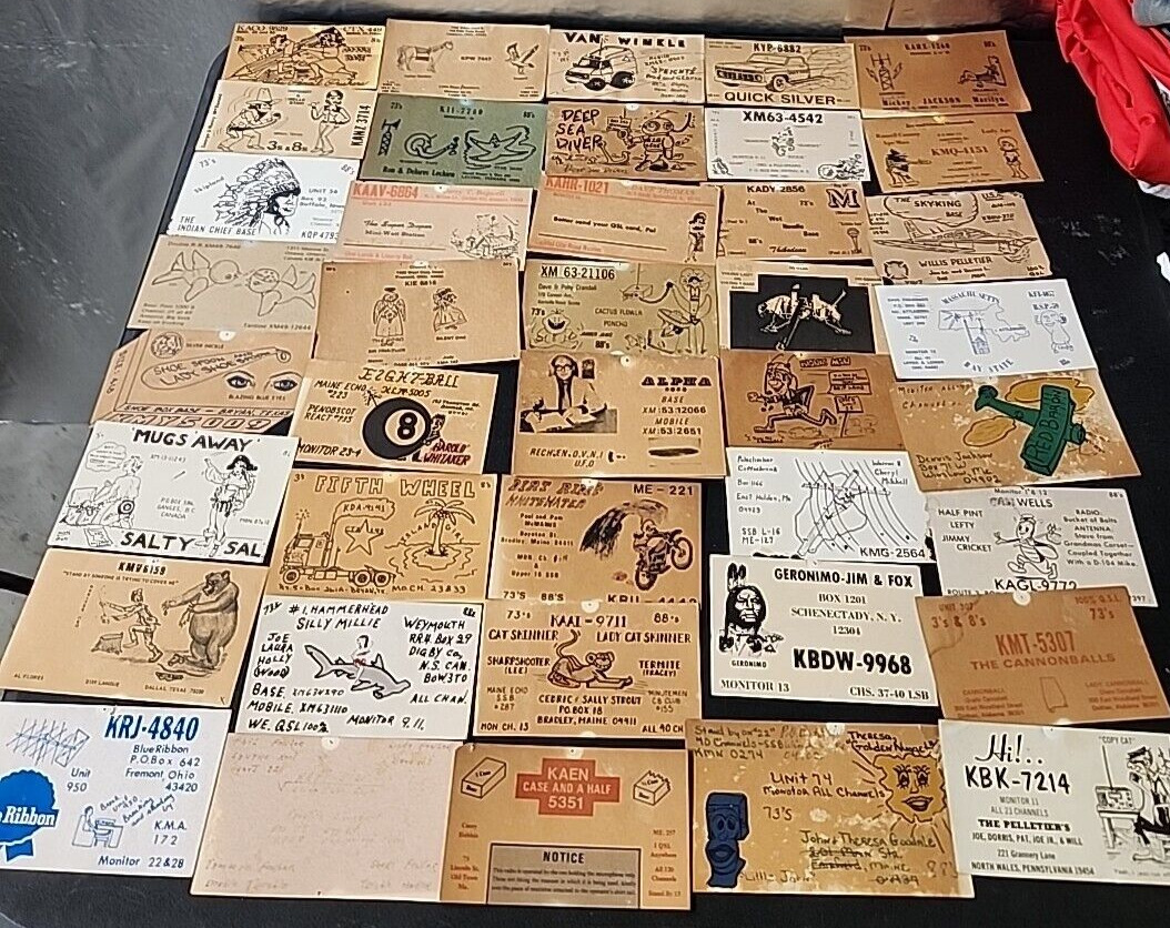 94 Vintage Ham Radio QSL Cards US and Canada 60's 70's