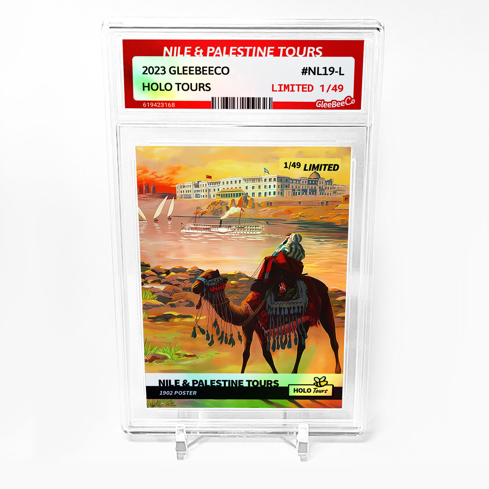 NILE AND PALESTINE TOURS Card 2023 GleeBeeCo 1902 Poster Holographic #NL19-L /49