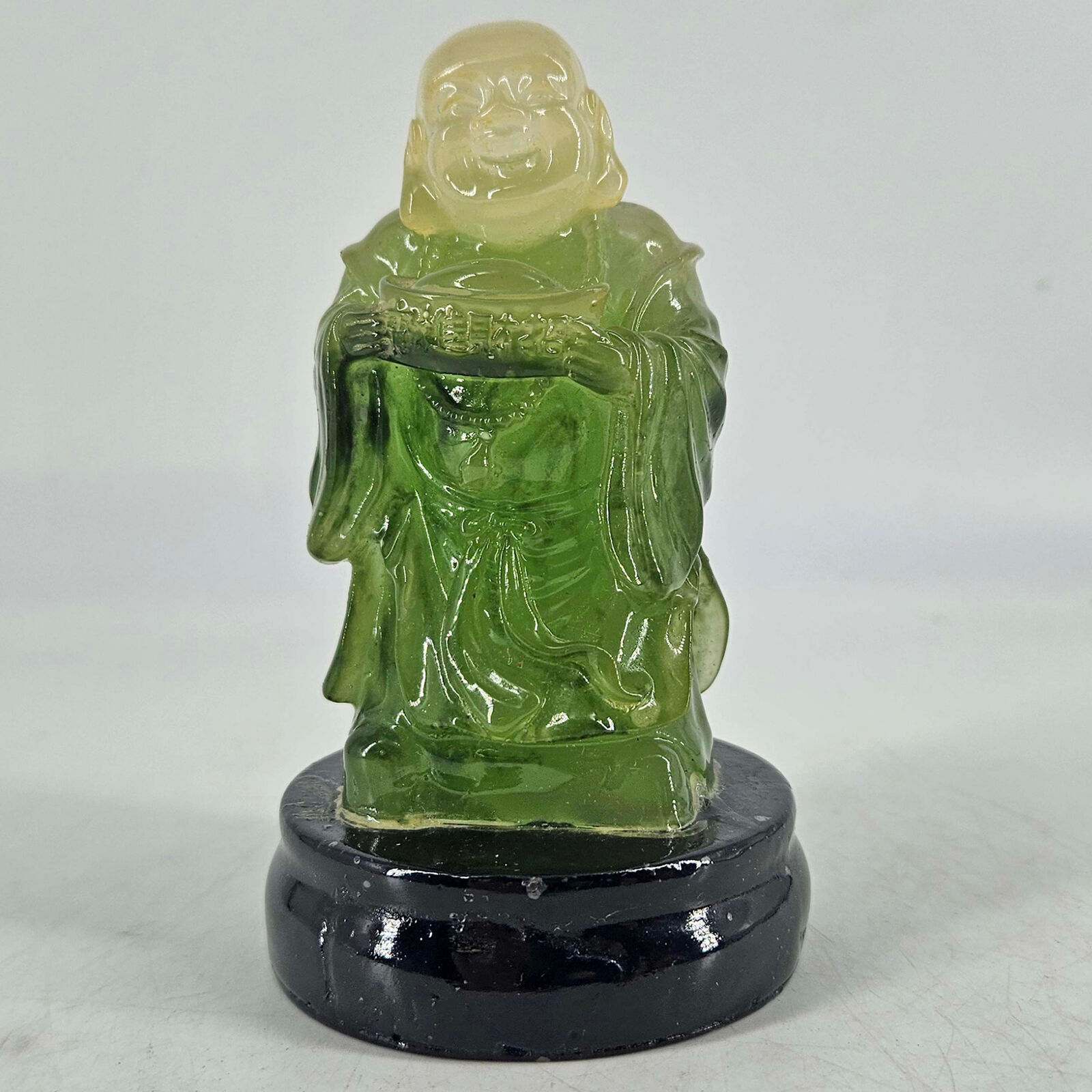 Vintage Chinese faux jadite resin Buddha Statue Figurine Decoration