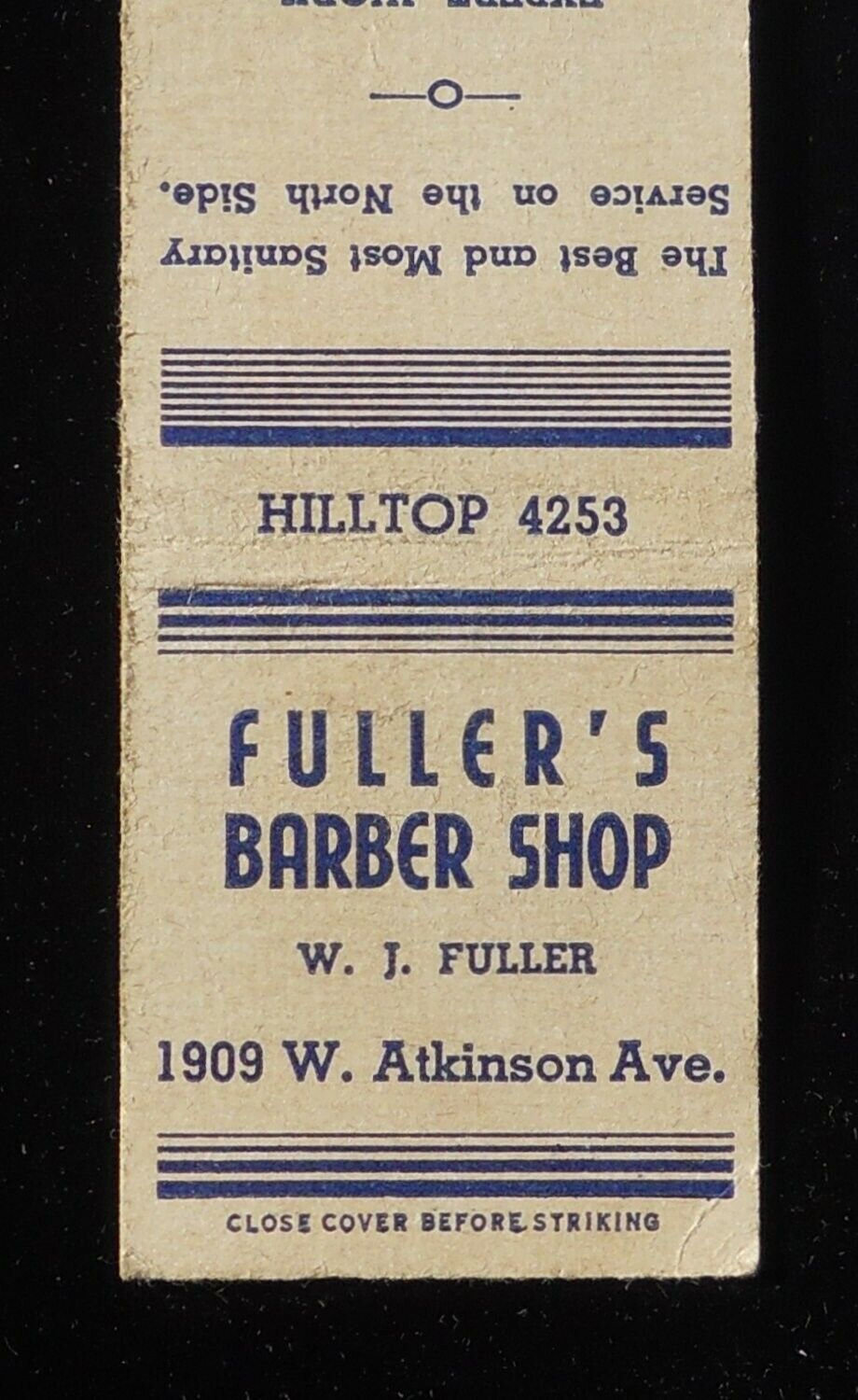 1930s Willens Fuller's Barber Shop W. J. Fuller 1909 W. Atkinson Ave. Milwaukee