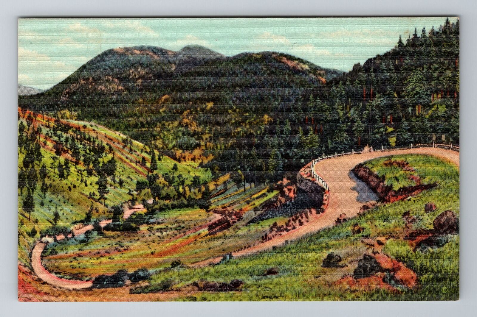 Taos NM-New Mexico, Double Horseshoe Curve, c1948 Antique Vintage Postcard
