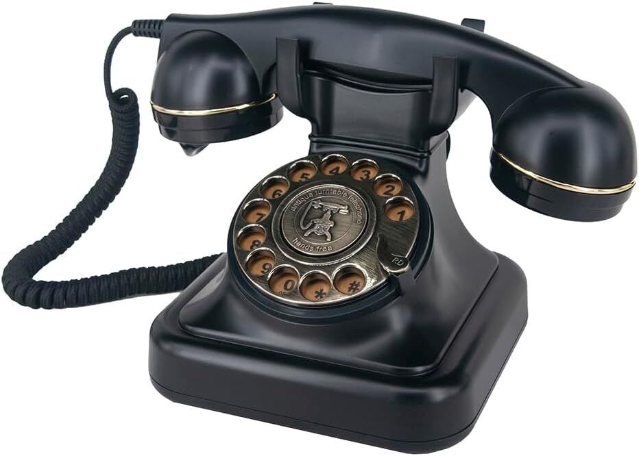 Rotary phone Antique landline phone  black Used for office the home Unique style