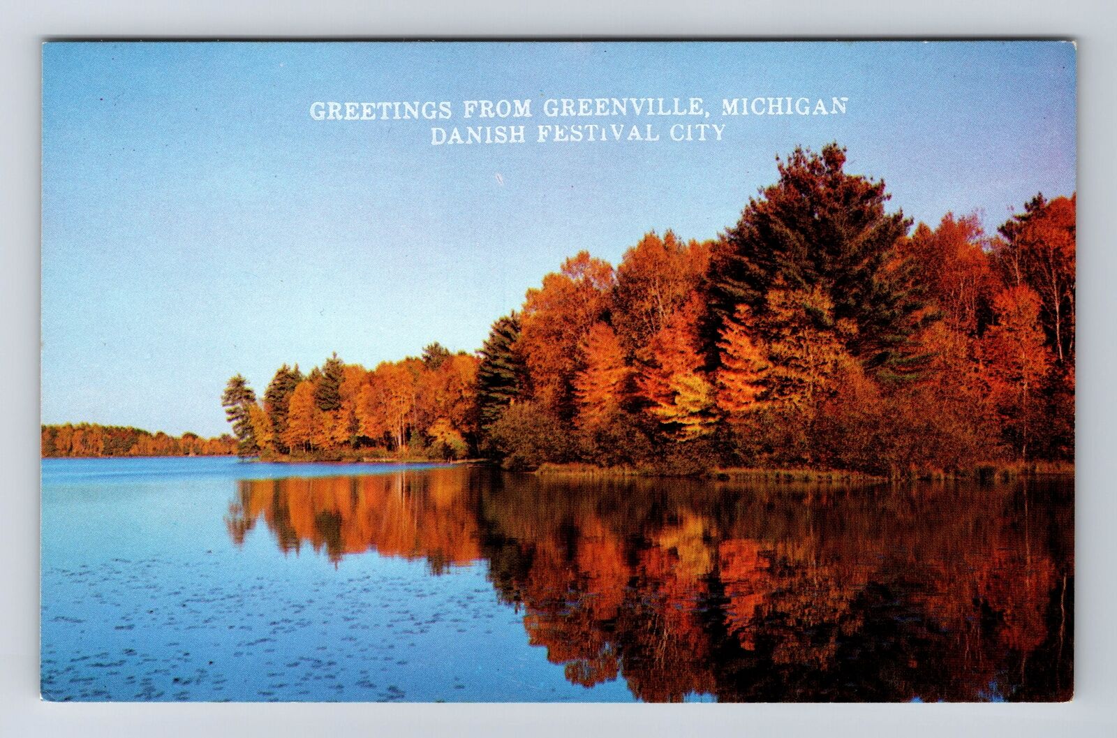 Greenville MI-Michigan, General Greetings Reflections on Water Vintage Postcard