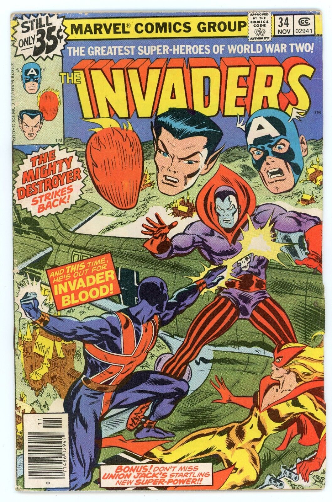 The Invaders #34  Marvel Comics 1978