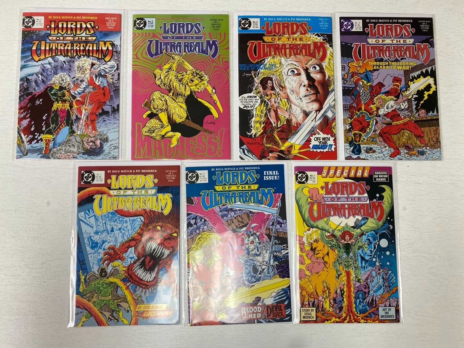 Lords of the Ultra-Realm Set:#1-6 + special 7 diff books average 8.0 VF (1986)