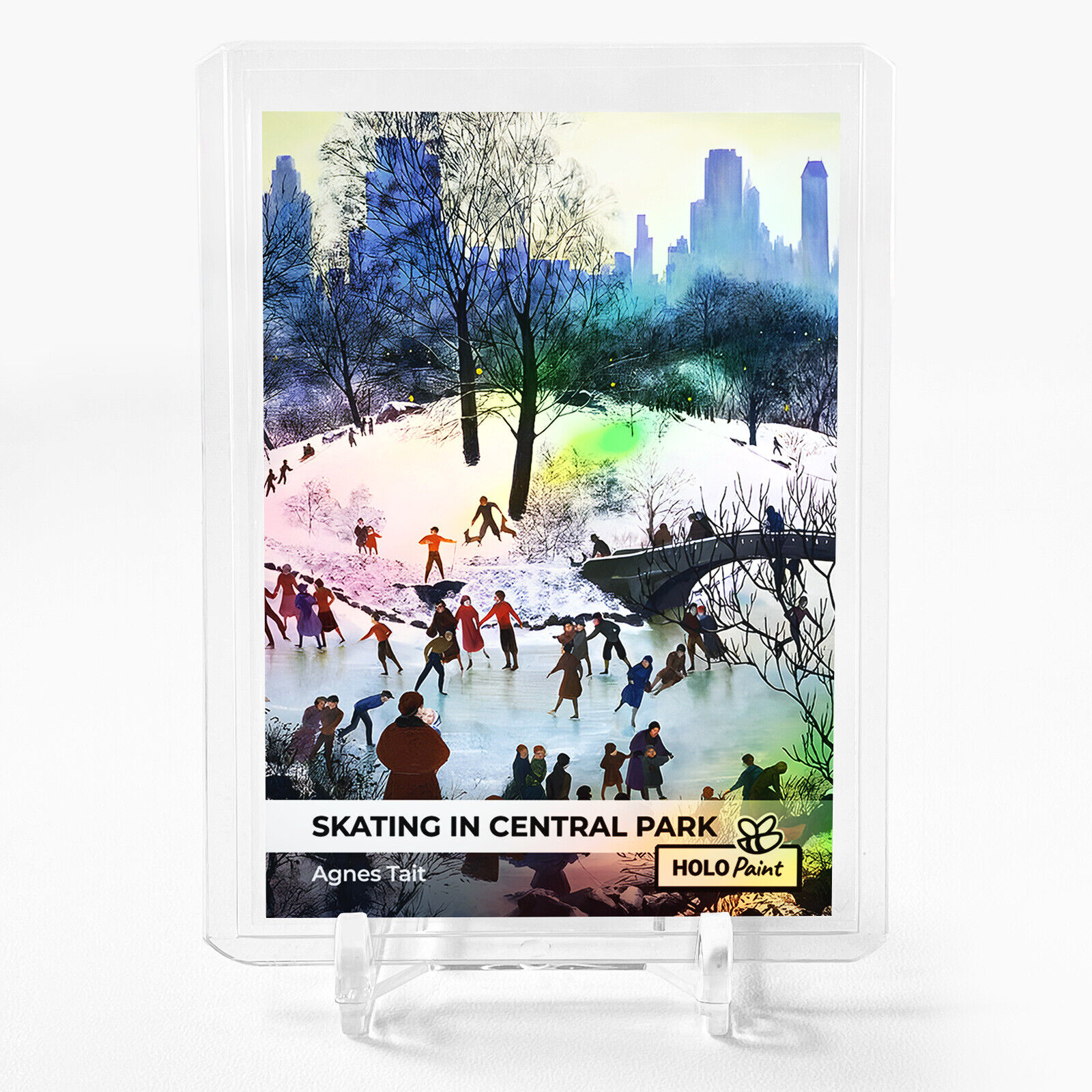 SKATING IN CENTRAL PARK Agnes Tait Card 2023 GleeBeeCo Holo Paint #SKAN