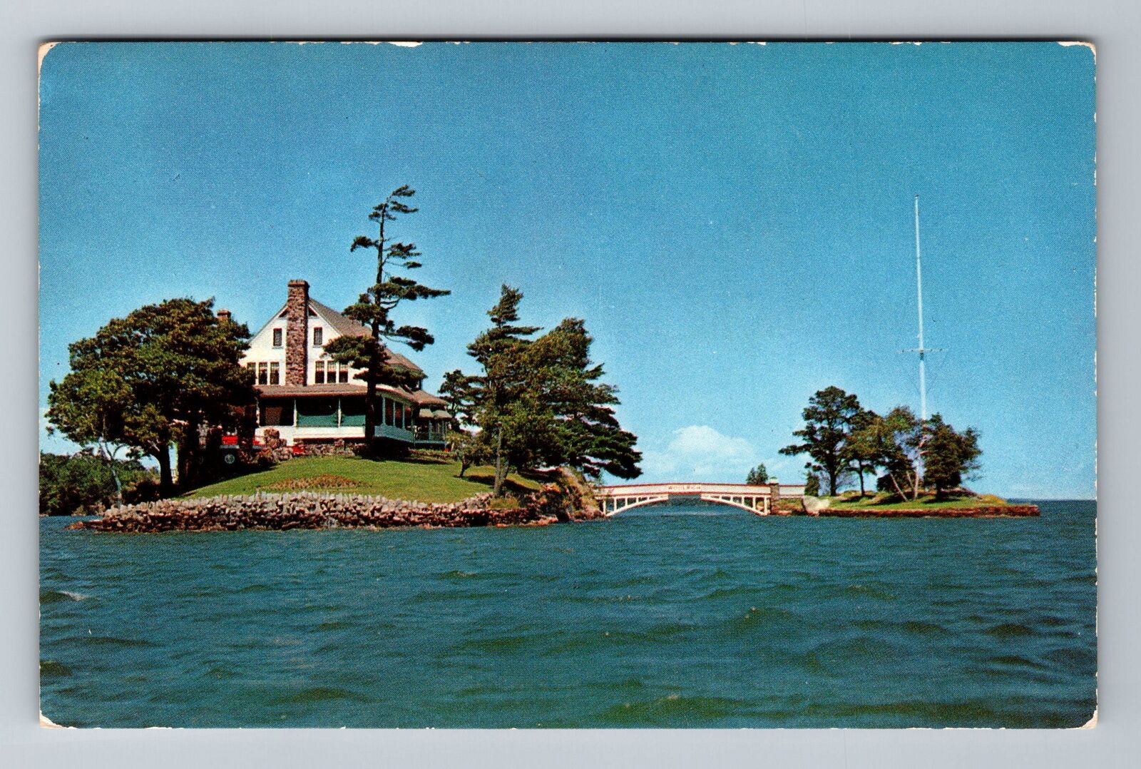 Zavikon Island-Ontario, Shortest International Bridge, House, Vintage Postcard