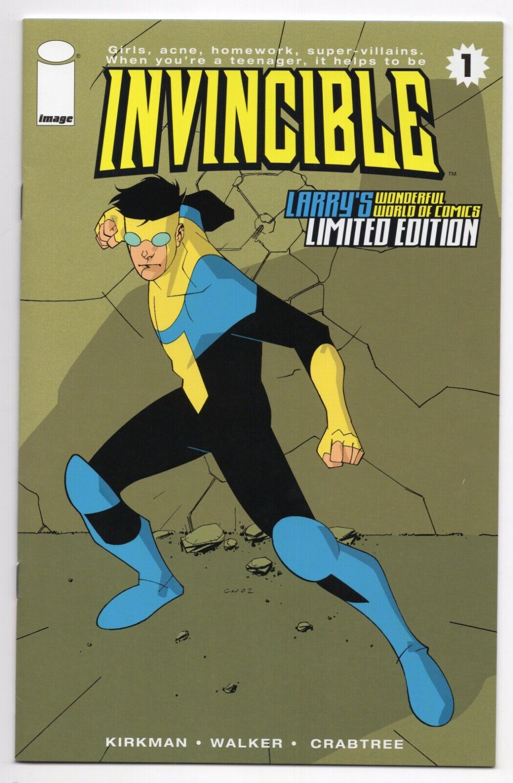 Invincible #1 NM- First Print Larry's Comics Variant Cover 1st App. Invincible