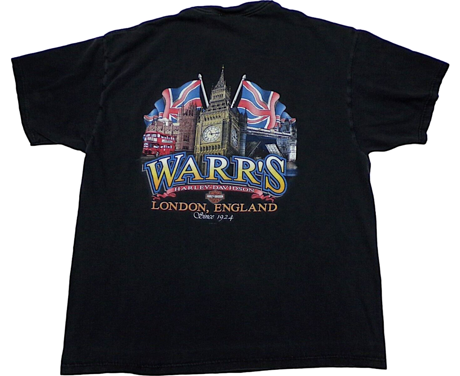 Vtg 2001 Harley Davidson London England Shirt Men's XL Warr's Made in USA