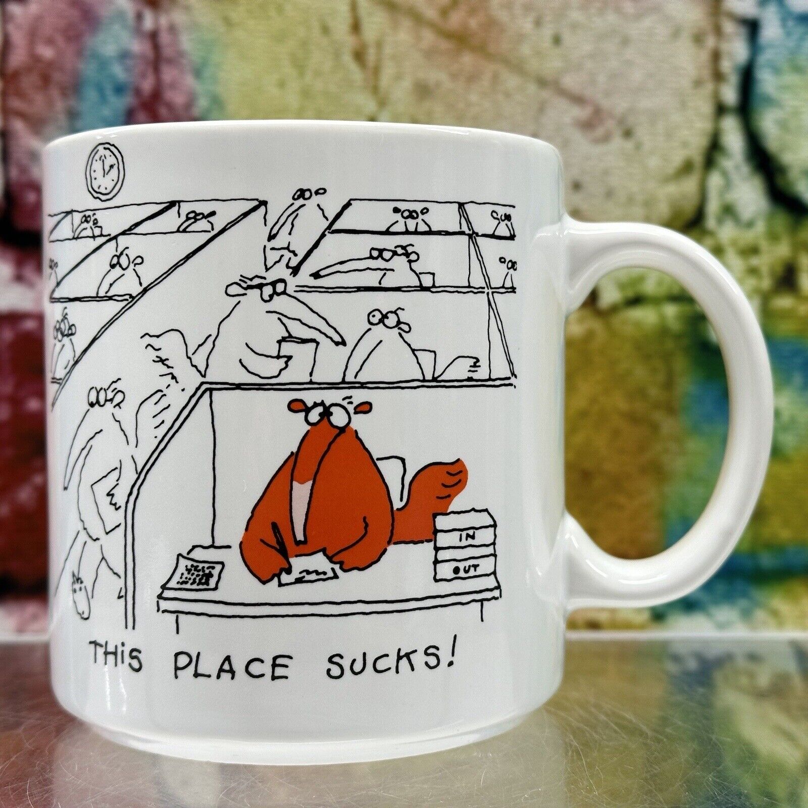 THIS PLACE SUCKS  OZ Coffee Mug Cup Office Work Desk Boring Cubicle Job Grind