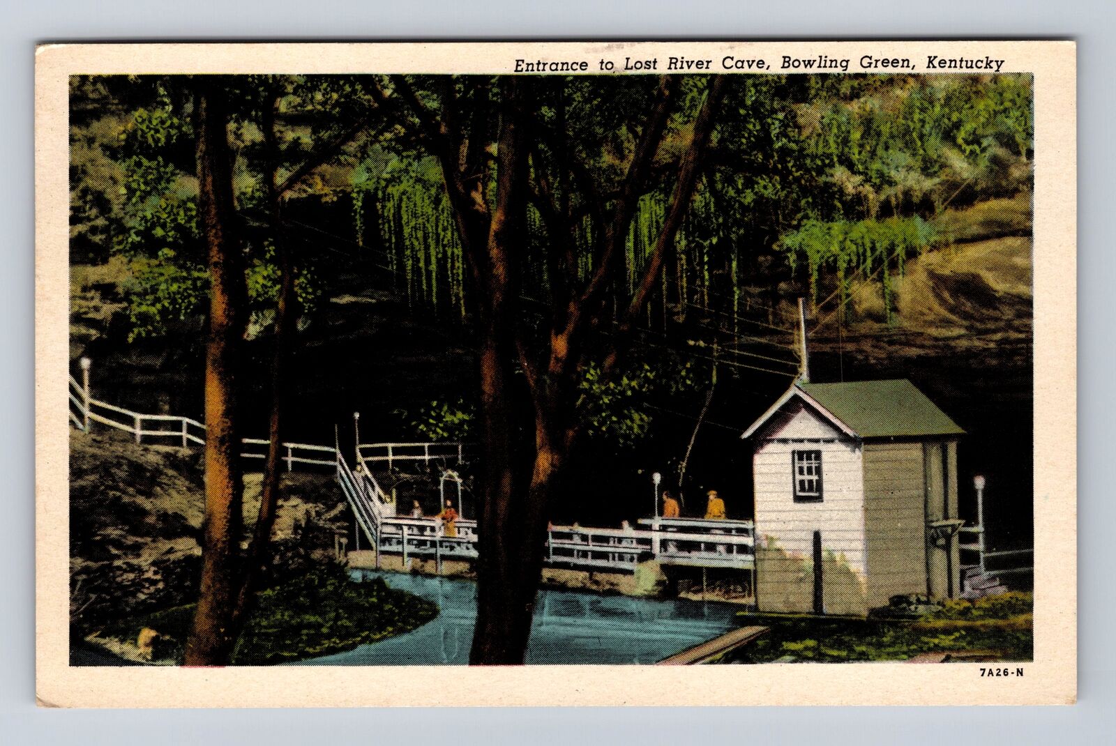 Bowling Green KY-Kentucky, Entrance To Lost River Cave, Vintage c1956 Postcard