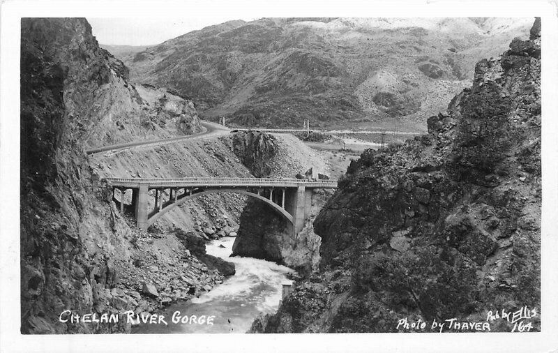 Washington Chelan River Gorge Thayer Ellis RPPC Photo Postcard 22-1947