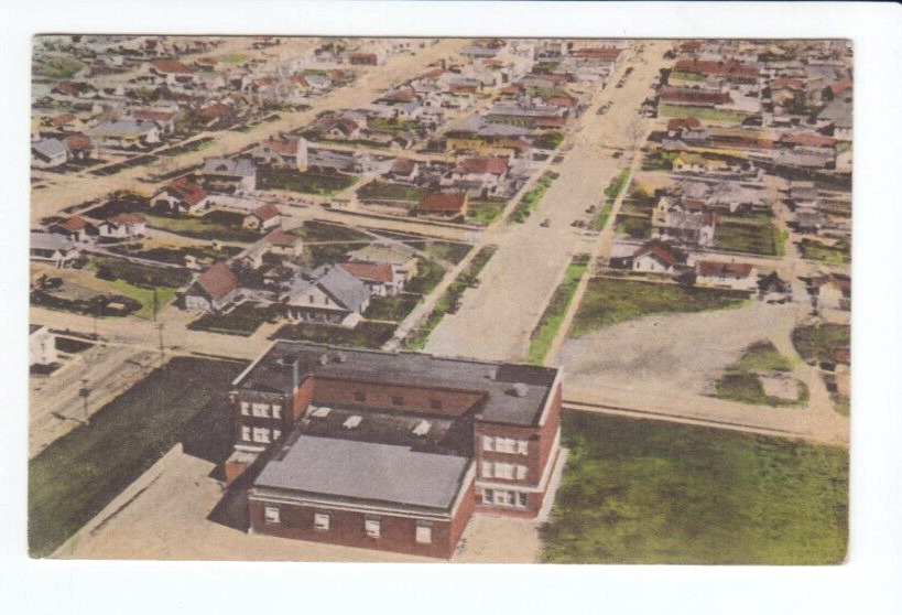 Postcard WY Gillette Wyoming Aerial View c.1946 G1
