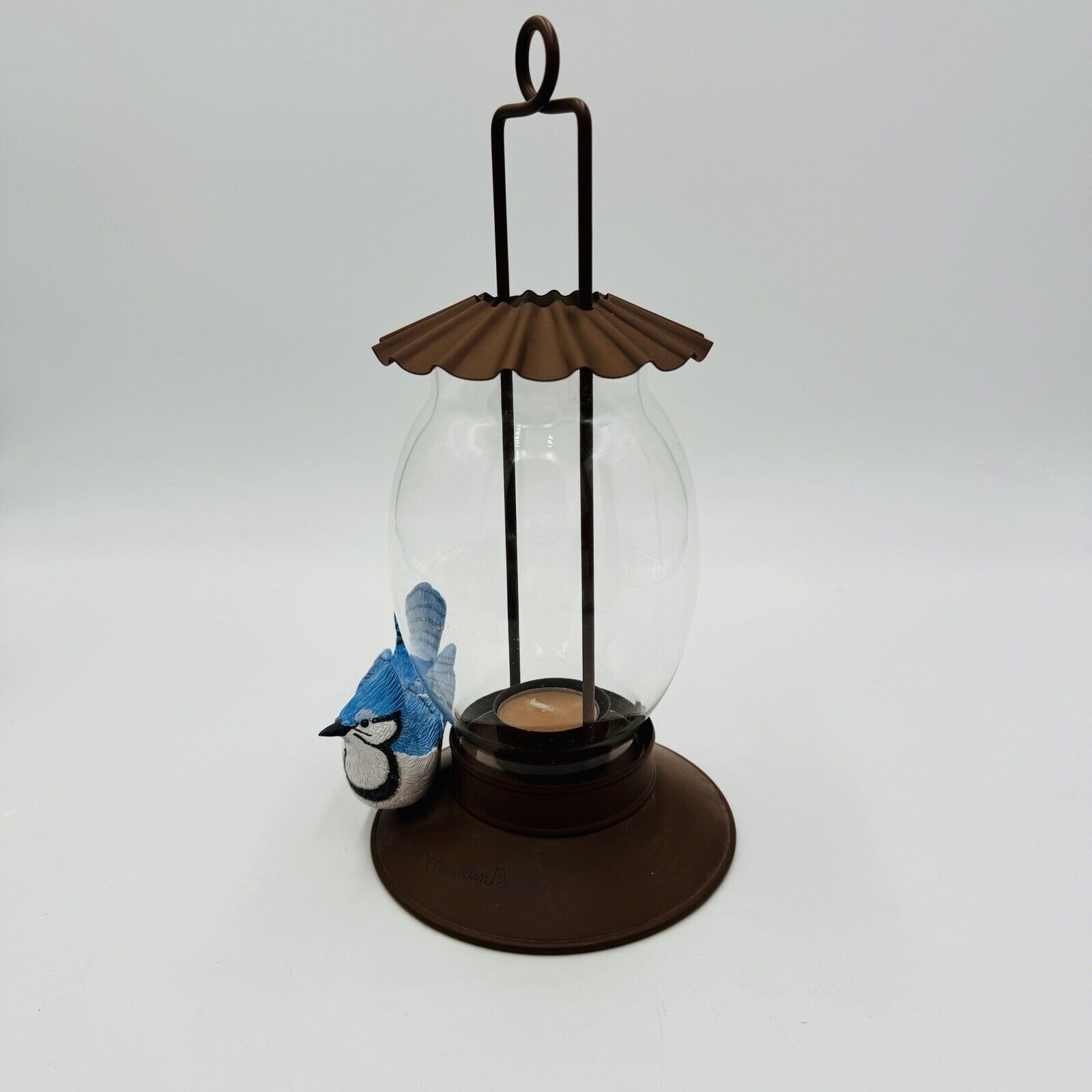 Hallmark Marjolein Bastin Votive Candle Holder Bird Feeder Lantern Blue Jay Hang