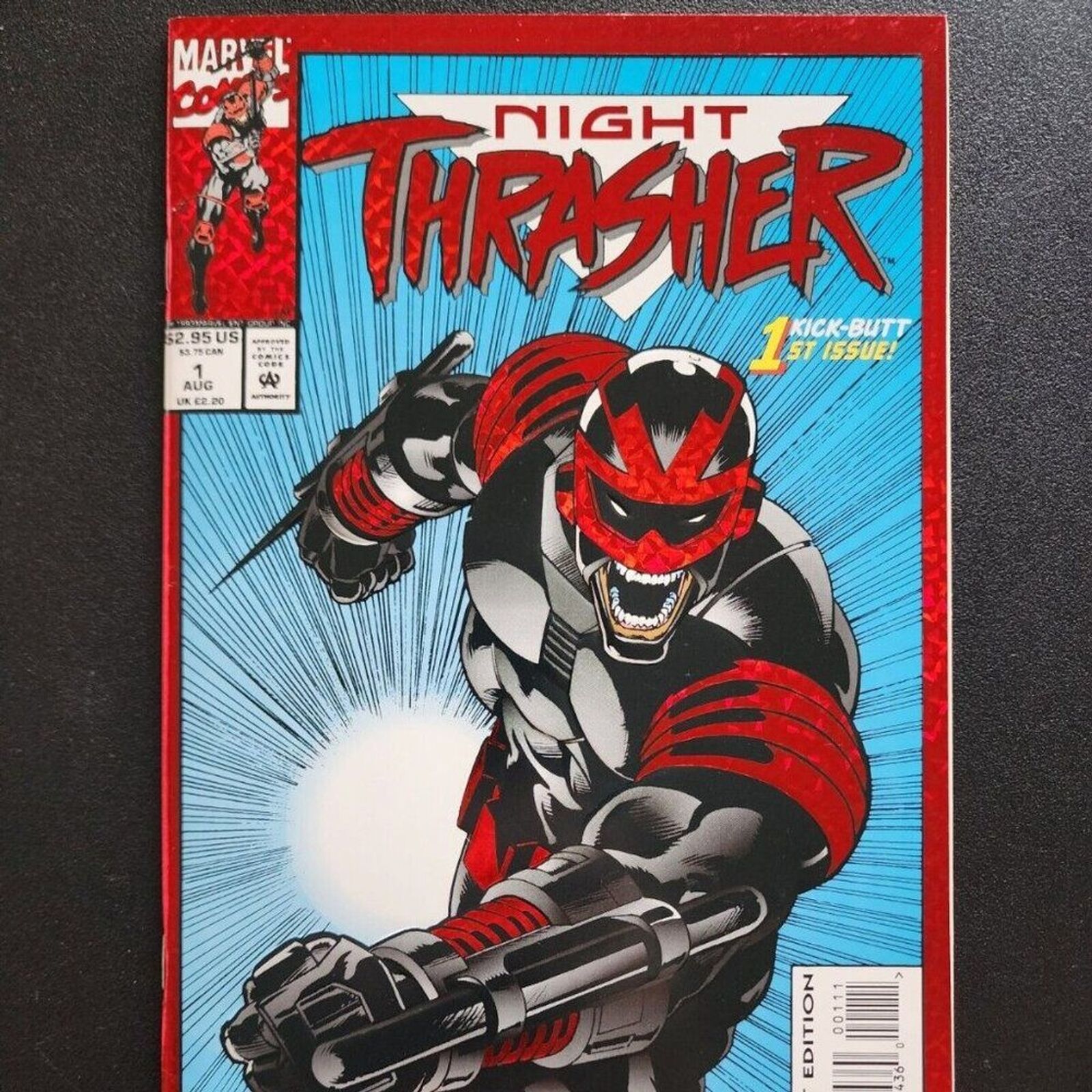 Marvel Comic Book Night Thrasher #1 August 1993 Origin story Embossed Foil Cover