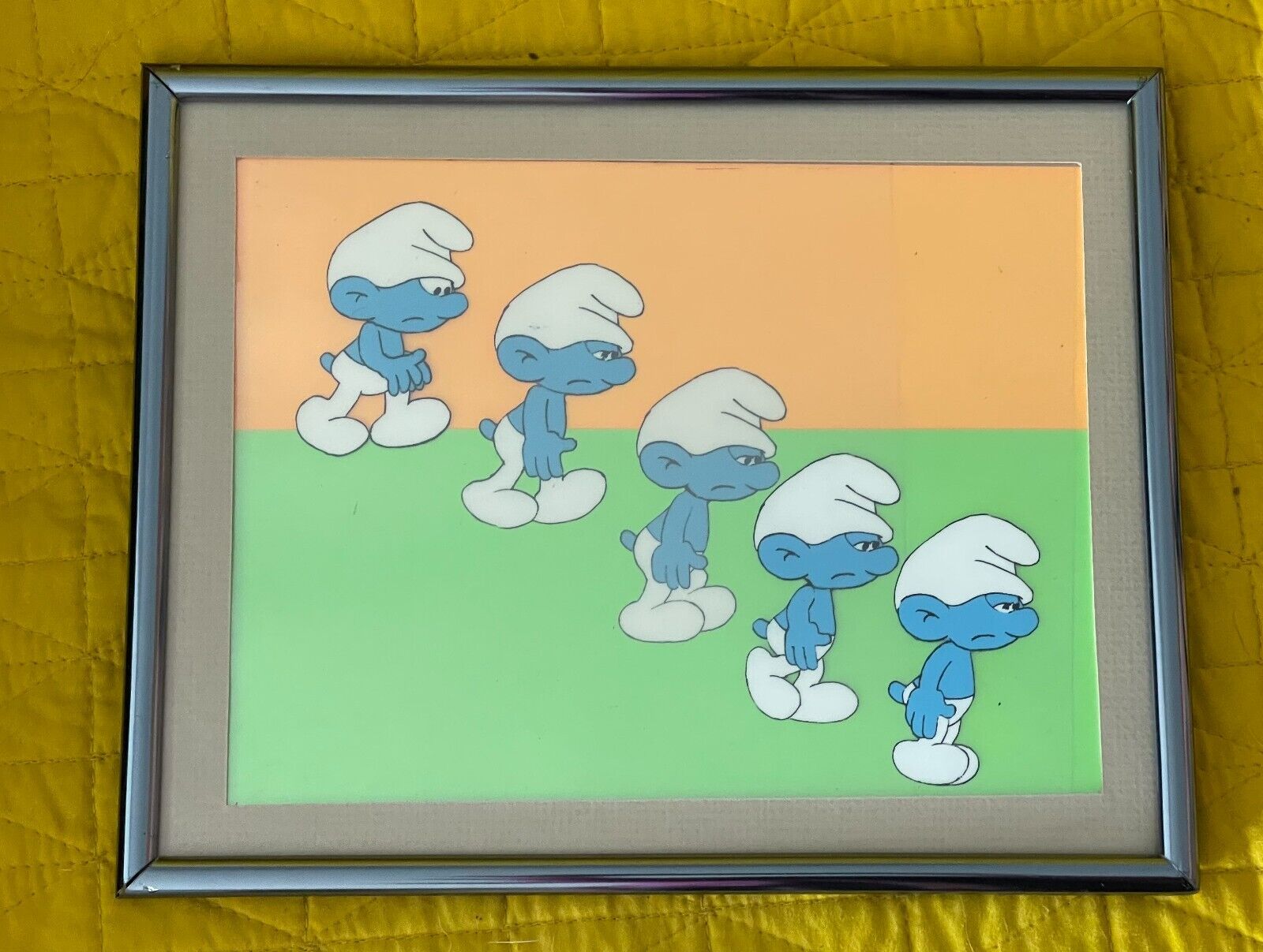 Five Separate cells Genuine Handpainted Animation Cell Smurfs Smurf 
