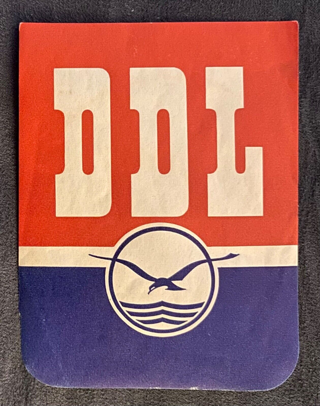 DDL ~ VINTAGE DANISH AIRLINES LUGGAGE LABEL ~ Pre 1950 DENMARK NATIONAL AIRLINE