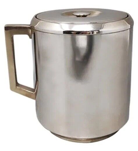 Aldo Tura Mid-Century Stainless Steel And Copper Ice bucket For Macabo MCM Bar