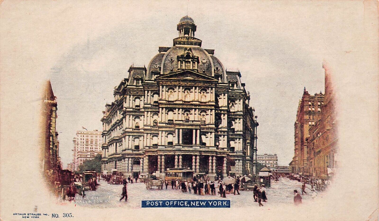 New York City Manhattan City Hall Mullett Post Office Courthouse Vtg Postcard D3