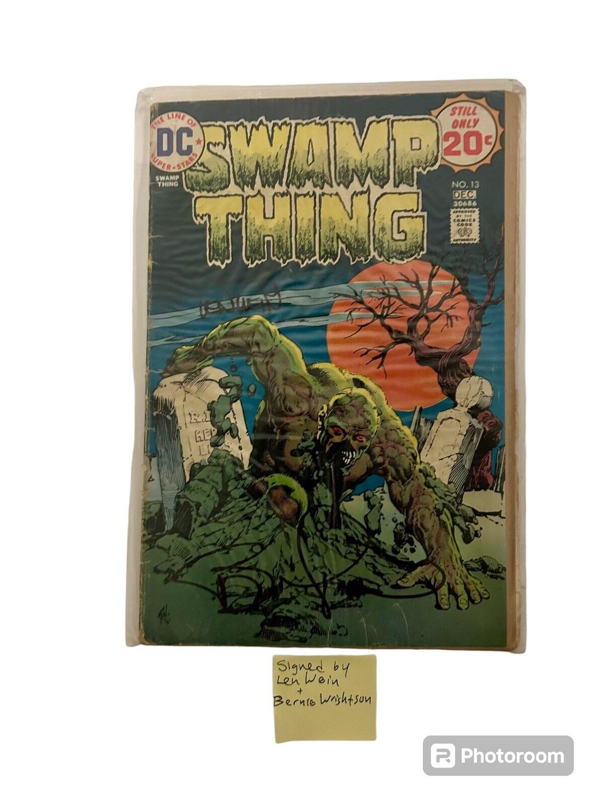 Swamp Thing #13 DEC 1974 Origin Retold Signed By Len Wein And Bernie Wrightson
