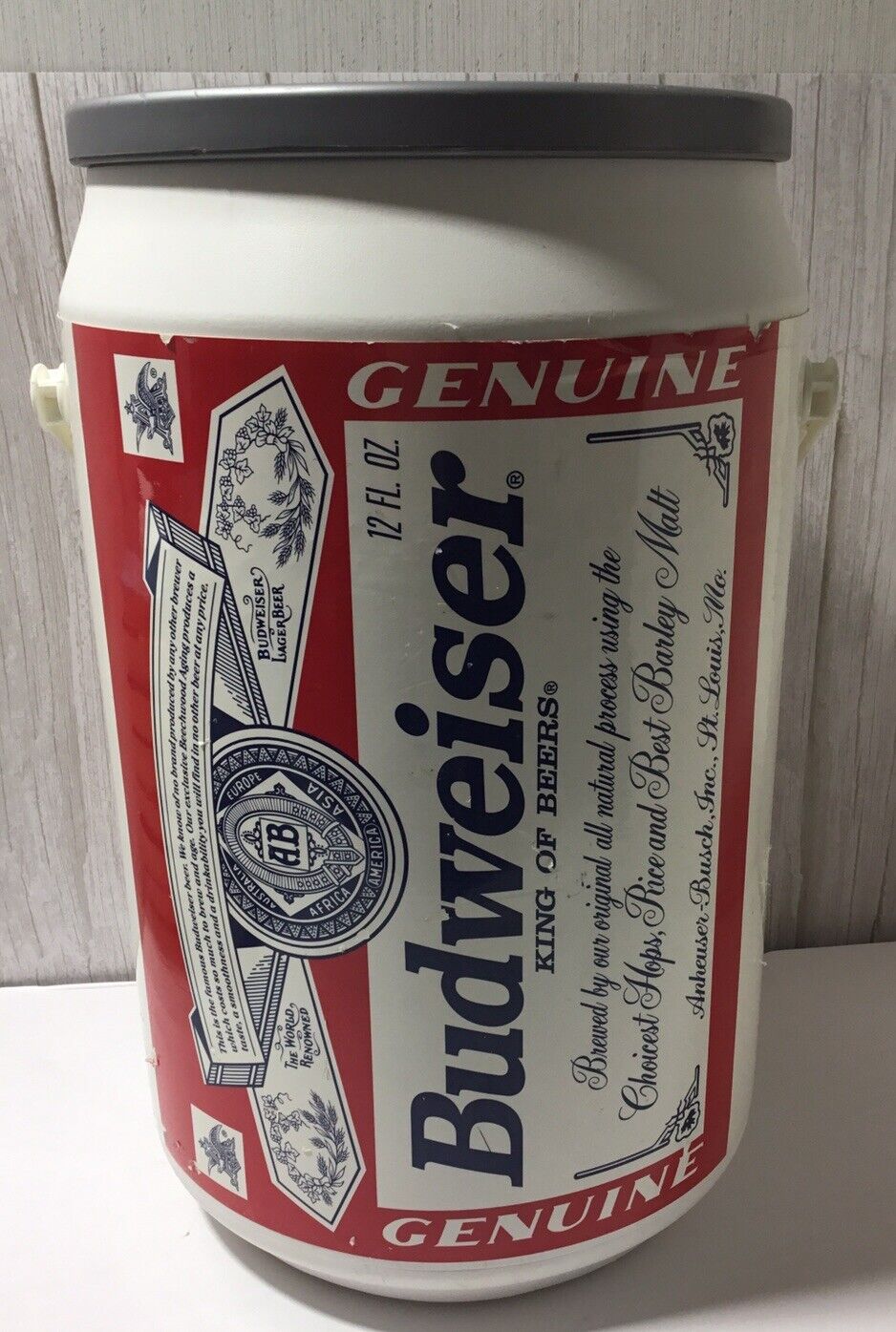 Vintage Budweiser Beer Can Cooler 1990’s Retro Kooler Kraft 20.5 H x 13” W Clean
