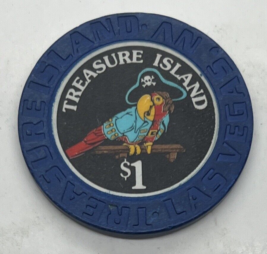 TI TREASURE ISLAND CASINO $1 Chip LAS VEGAS Nevada - House Mold 1993