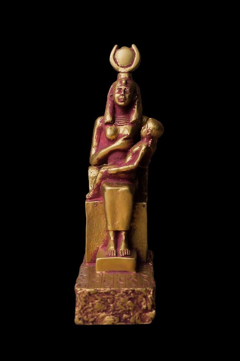 UNIQUE ANTIQUE ANCIENT EGYPTIAN Statue Seated Isis Nursing Horus Pharaonic Stone