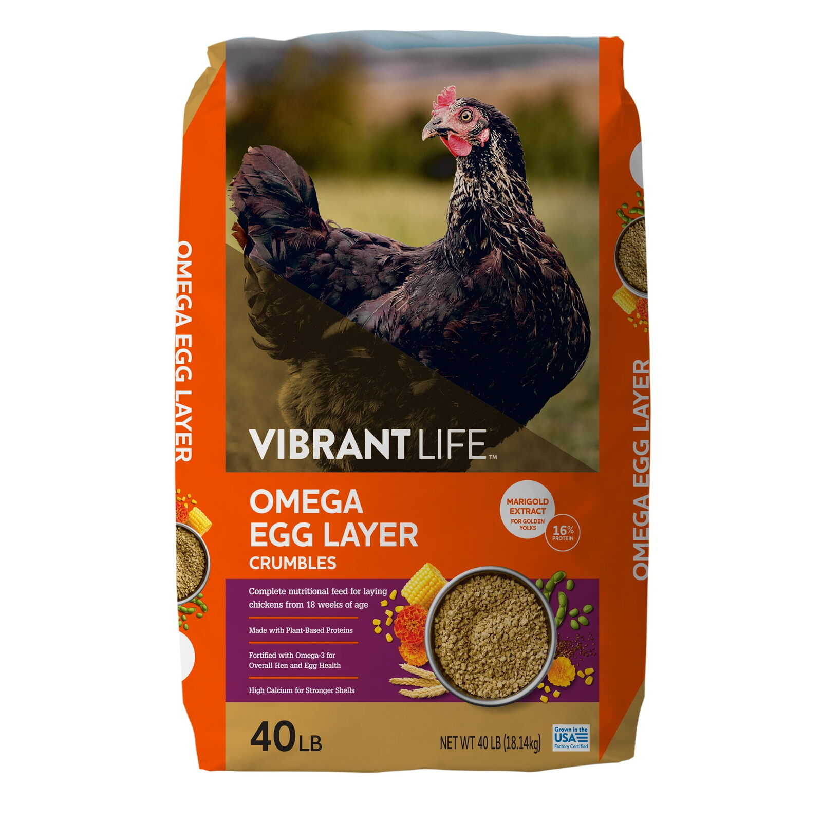 Vibrant Life Omega Egg Layer Crumble 40 lb Bag