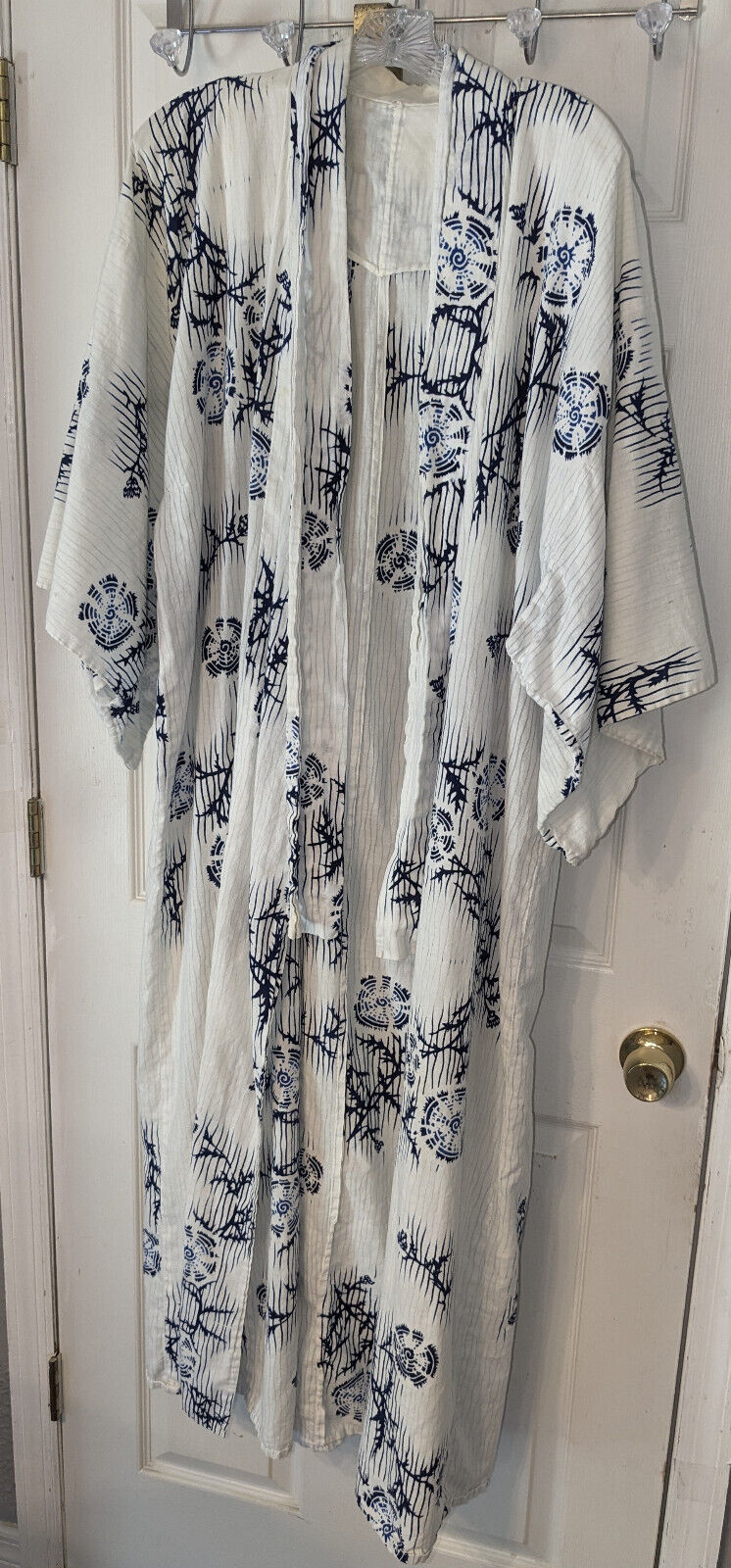 Vintage Cotton Yukata Blue White Print Some Issues Kimono Japanese Robe