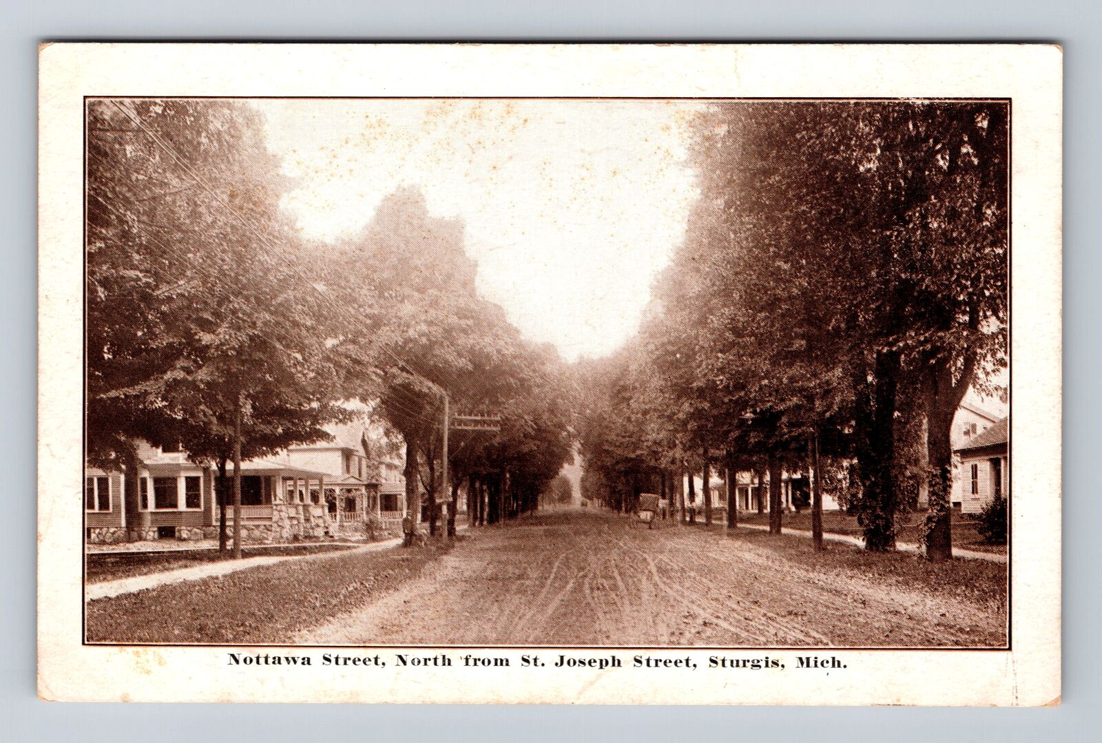 Sturgis MI-Michigan, Nottawa Street North From St Joseph, Vintage Postcard