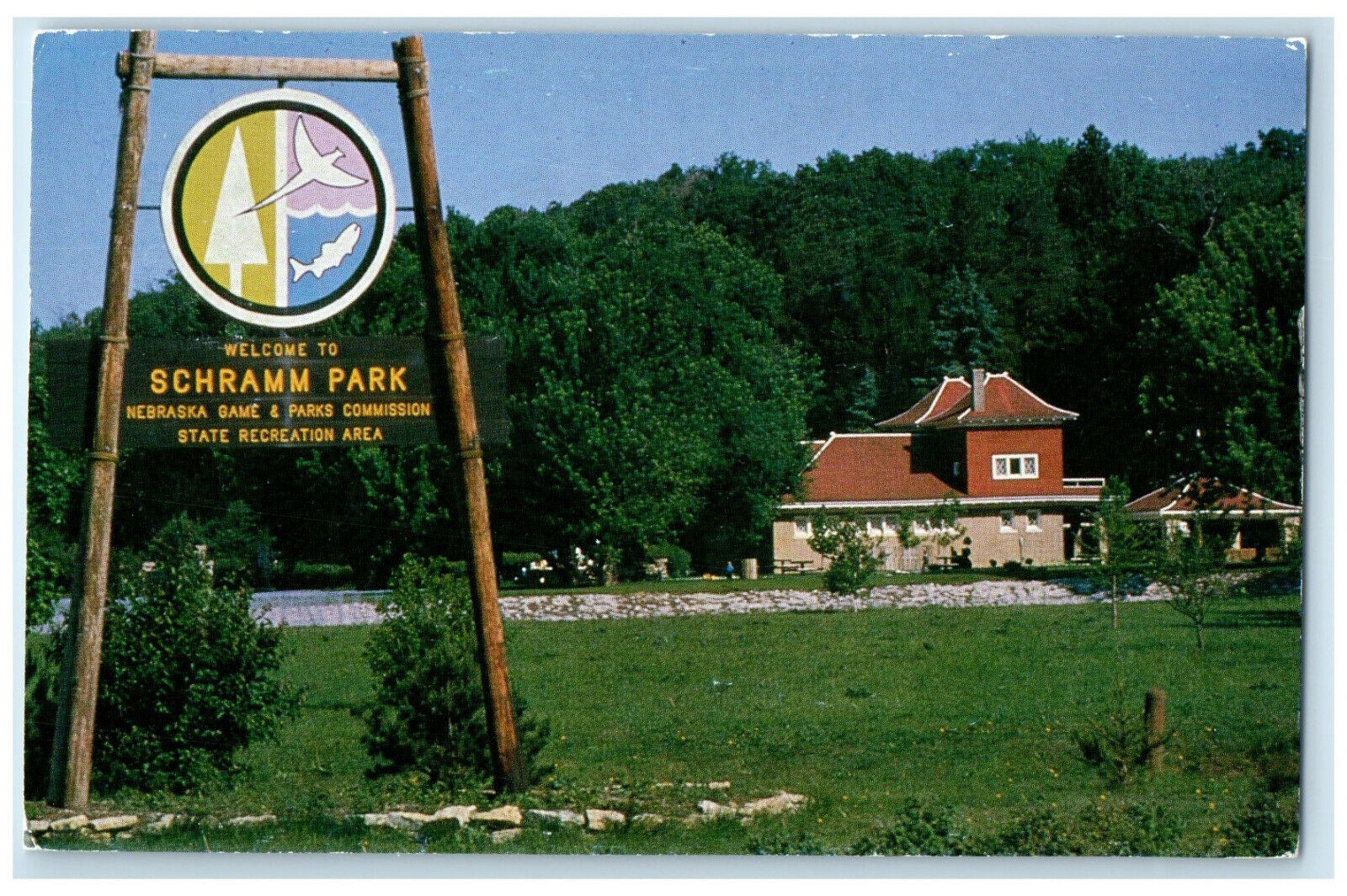 c1960's Welcome to Schramm Park Recreation Area Near Gretna Nebraska NE Postcard