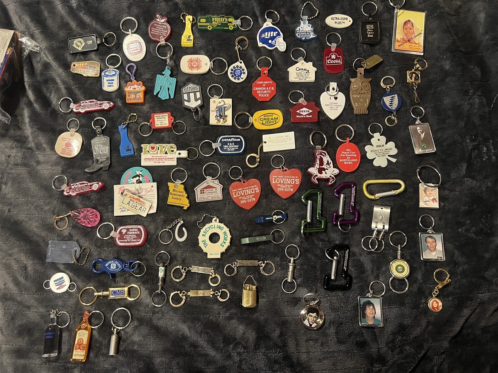 #9 VINTAGE KEYCHAIN LOT OF 75 KEY CHAINS FOBS ADTERVISING BEER BOTTLE OPENERS