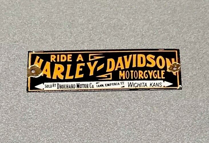 VINTAGE HARLEY DAVIDSON MOTORCYCLE PORCELAIN SIGN CAR GAS OIL TRUCK