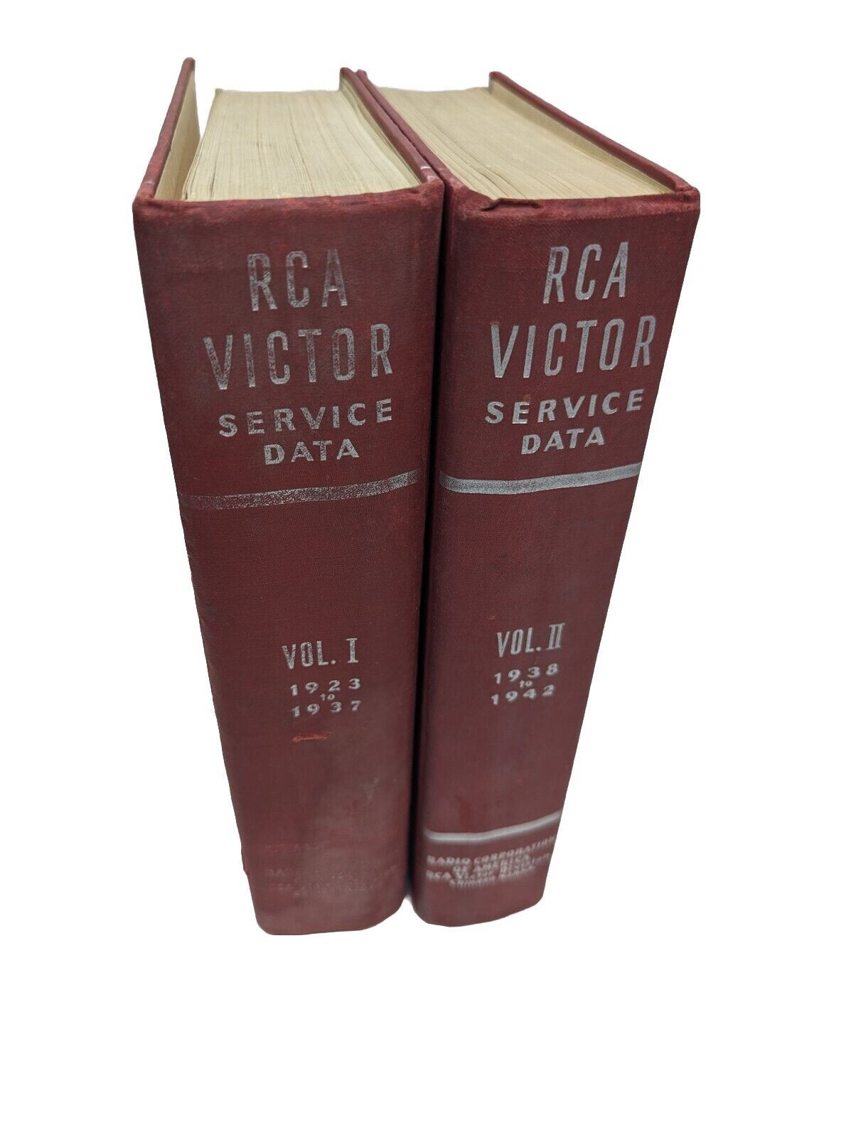 RCA Victor Service Data Vols I &II Hardbound Abridged Radio Red Book 1923-1942