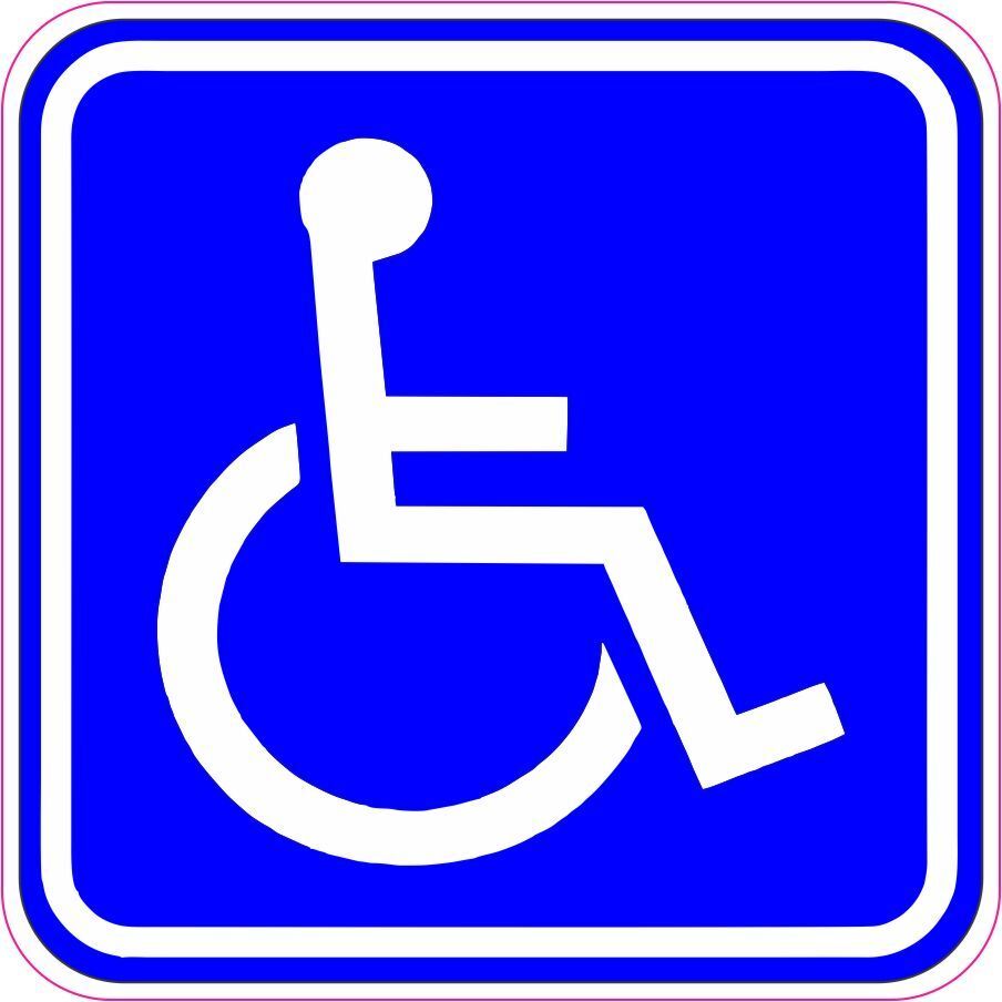 HANDICAP ACCESSIBLE STICKER DECAL X 2   **FREE SHIPPING**