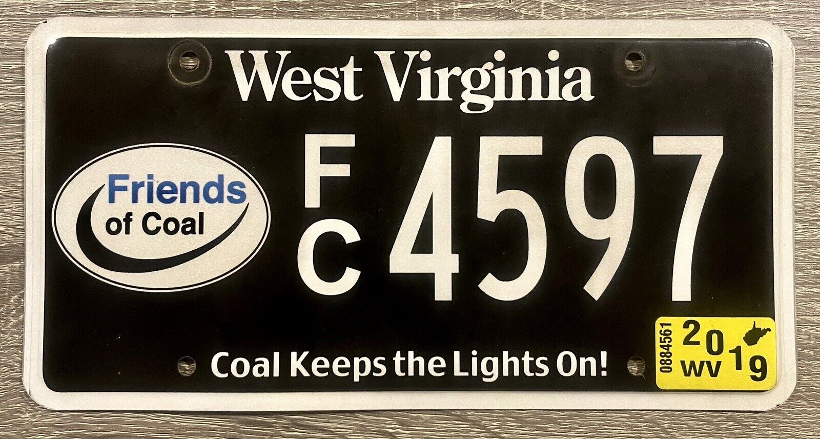 2019 West Virginia Friends of Coal License Plate Car Auto Vehicle Fossil Fuels