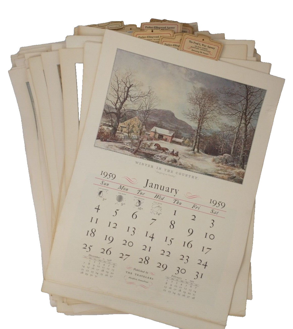 Huge Lot: 39 Travelers Currier & Ives Calendars, 16\