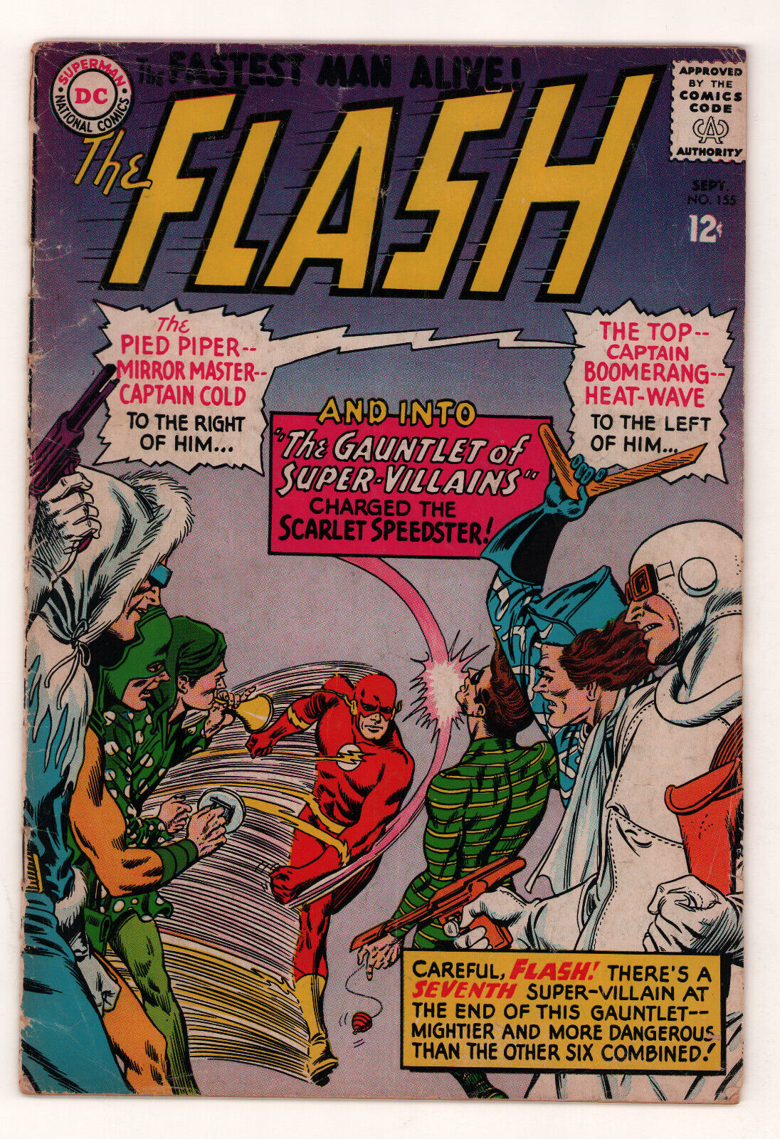 Flash #155 CARMINE INFANTINO, CAPTAIN COLD, Silver Age DC 1965 Good