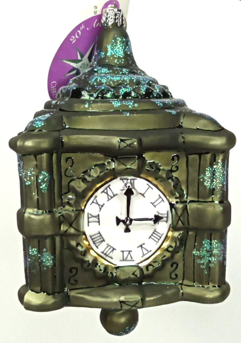 Christmas Ornament Christopher Radko Glass Marshall Fields Clock With Tags