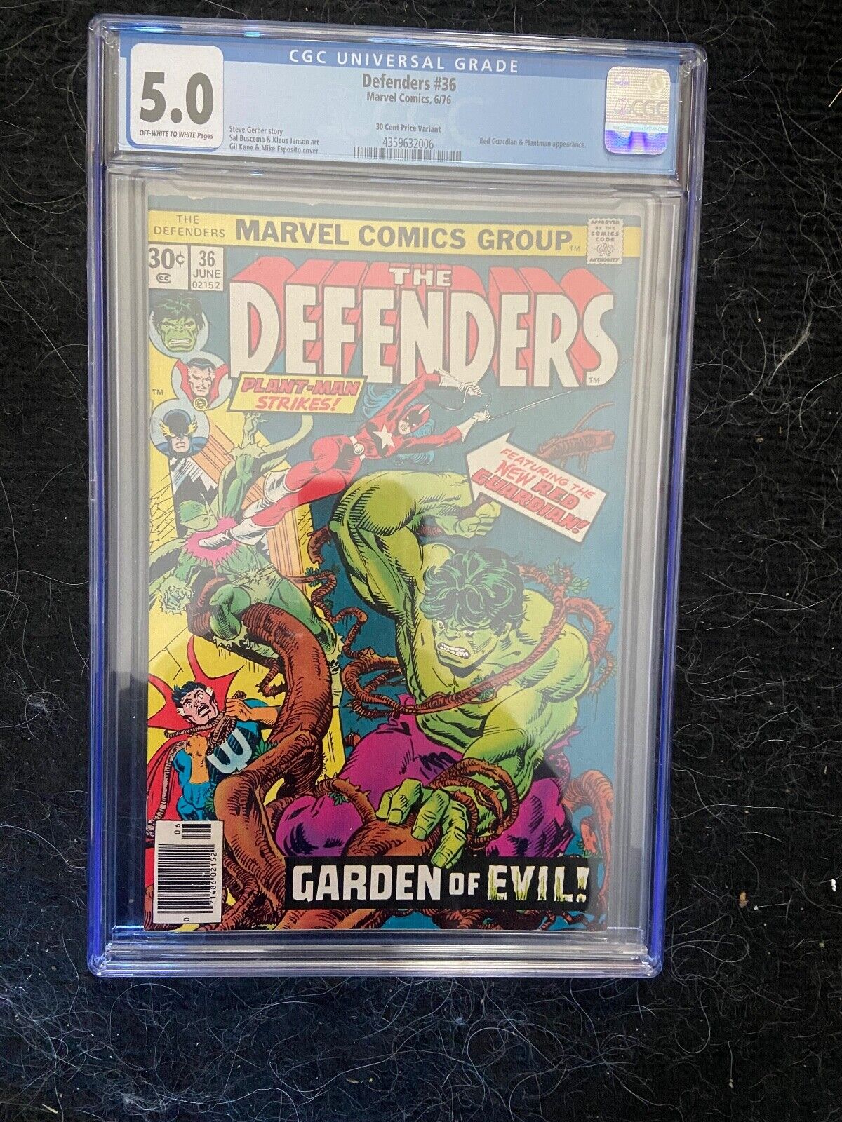 Defenders #36, CGC 5.0 VG/FN, 30 Cent Price Variant, Doctor Strange, Nebulon