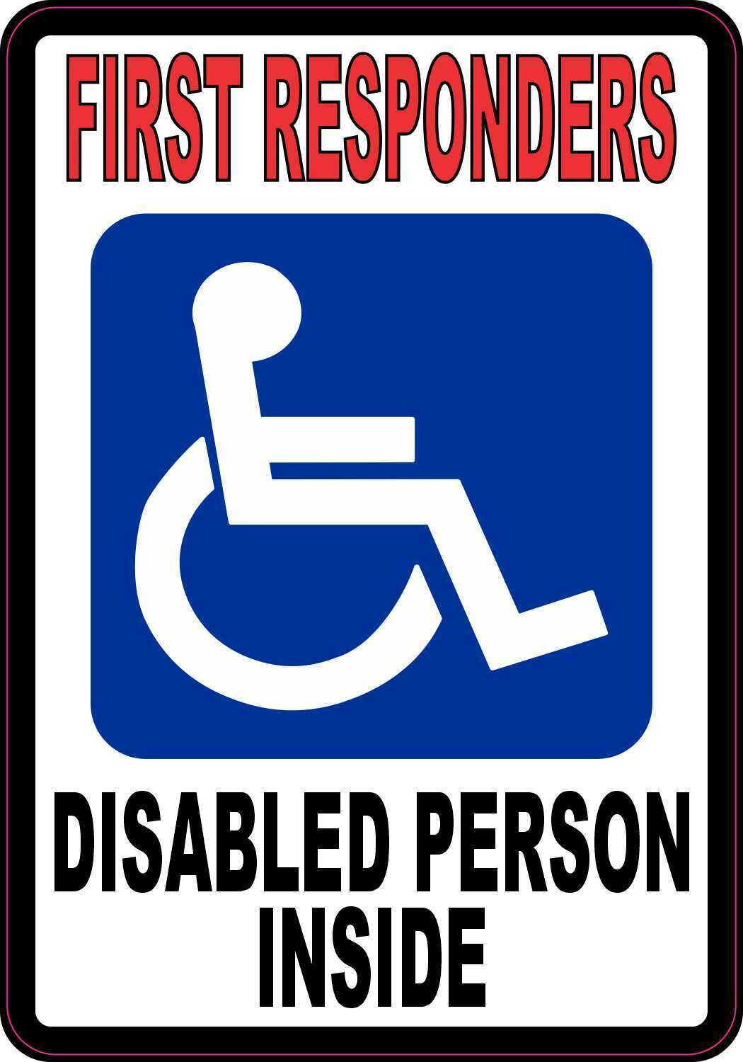 3.5in x 5in Disabled Person Inside Vinyl Sticker Car Truck Vehicle Bumper Decal