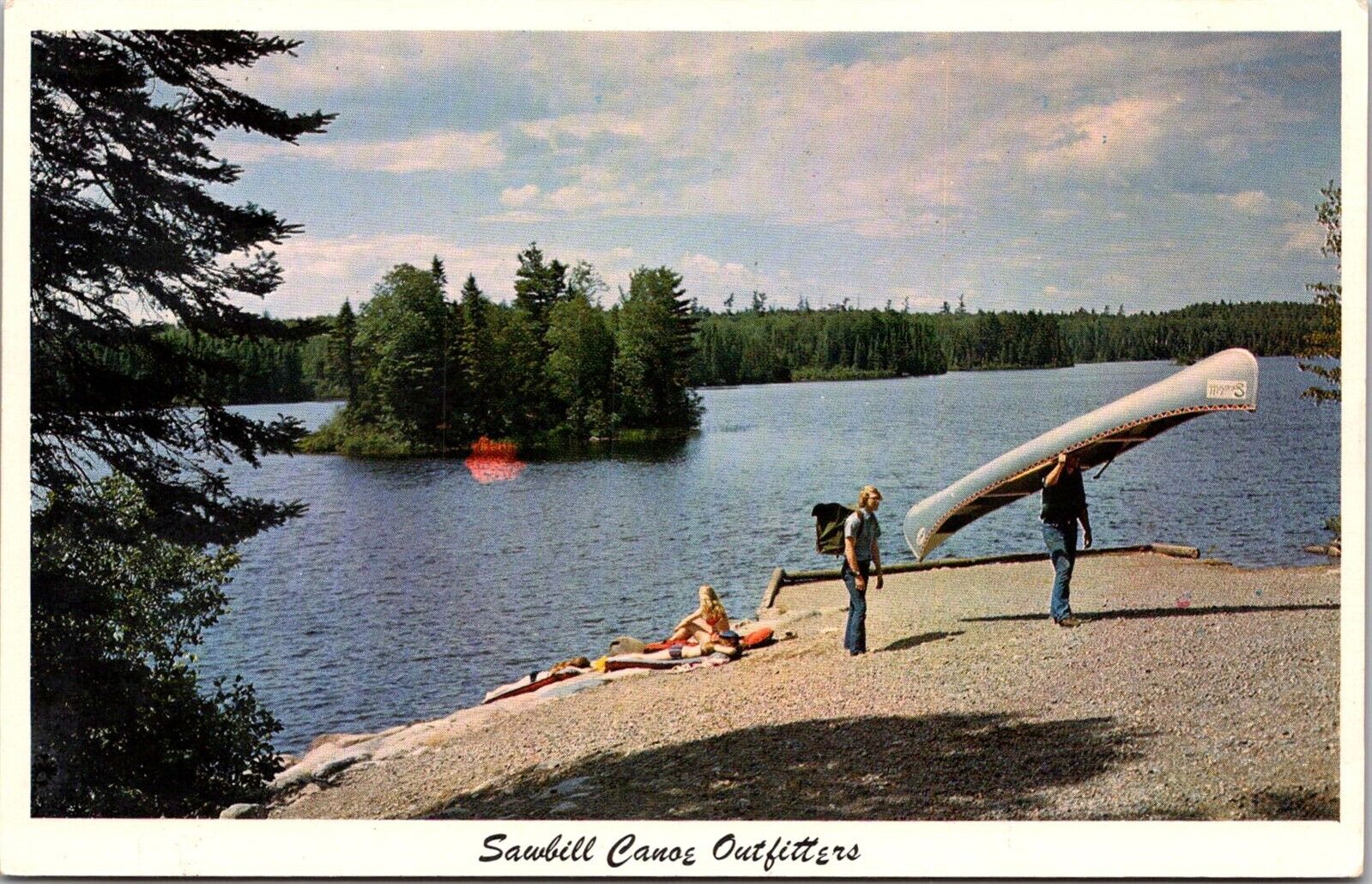 Advertising, Sawbill Canoe Outfitters Tofte MN Vintage Postcard V42