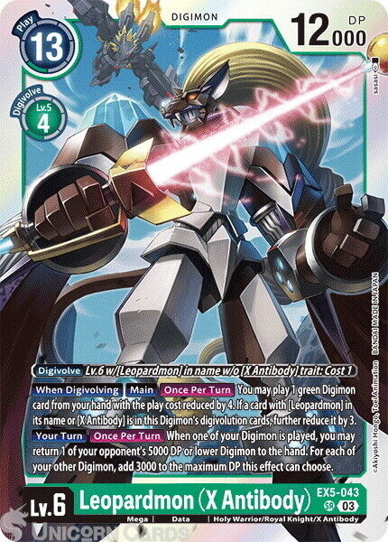 EX5-043 Leopardmon (X Antibody) :: Super Rare Digimon Card :: EX05: Animal Colos
