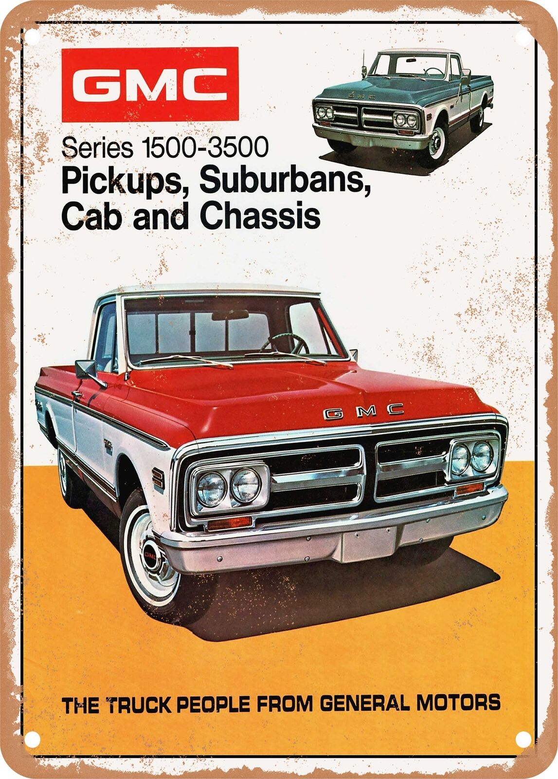 METAL SIGN - 1972 GMC Pickup Models Vintage Ad