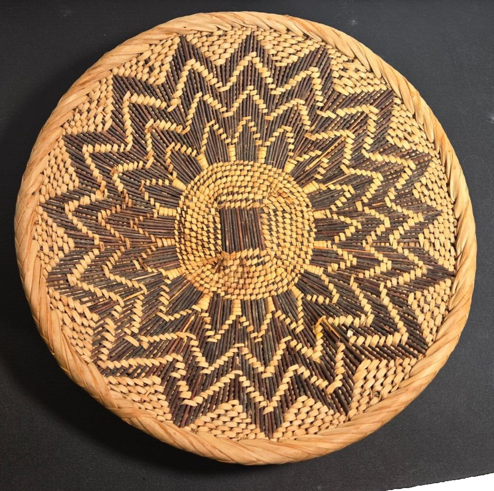 Binga Tonga Handmade Woven Natural Basket Wall Decor African Art 12” Twig Grass